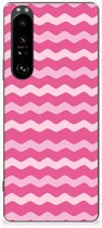 Bumper Hoesje Sony Xperia 1 III Smartphone hoesje Waves Pink
