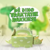 10 x groene dino bakkies! | Jarig? en Dinofan, trakteer je zelf gevouwen dino traktatie doosjes! | De enige échte dino traktatie uitdeel doosjes van hoge kwaliteit dik karton | Een