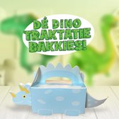 10 blauwe dino bakkies! | Jarig? en Dinofan, trakteer je zelfgevouwen dino's! | De enige échte dino traktatie uitdeel doosjes van hoge kwaliteit dik karton | Eenvoudig in elkaar te
