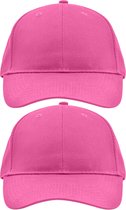 4x stuks 6-panel baseball fuchsia roze caps