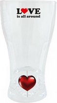Verhaak Glas Met Hartje 8,5 X 15 Cm Glas /Rood