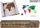 Kraskaart wereld -  42x30 cm - Reizen - Krassen - Wereld - Travel