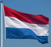 Nederlandse vlag - 150x90cm - Inclusief ringen - Rood wit en blauw