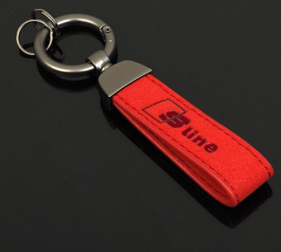 S-line Sleutelhanger alcantara - S3 - A3 - Keychain - Auto - Audi - Rood -  | bol.com