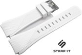 Siliconen Smartwatch bandje - Geschikt voor Strap-it 22mm horlogeband siliconen - Quick release watch strap - wit - Strap-it Horlogeband / Polsband / Armband