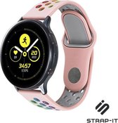 Siliconen Smartwatch bandje - Geschikt voor  Samsung Galaxy Watch sport band 41mm / 42mm - roze kleurrijk - Strap-it Horlogeband / Polsband / Armband