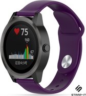 Strap-it Siliconen sport bandje - geschikt voor Garmin Vivoactive 3 / Vivoactive 5 / Vivomove HR / Venu / Venu SQ / Forerunner 245 / 645 - paars