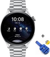 Luxe Metalen Armband Geschikt Voor Huawei Watch3/Watch 3 Pro (Classic/Active/Elite) Smartwatch - Horloge Bandje - Schakel Polsband Strap - Watchband Met Horlogeband Inkortset - Sta