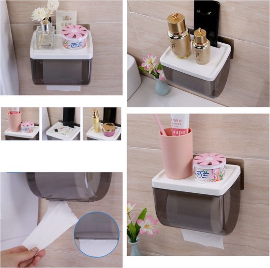 Decopatent de la porte-rouleau de papier toilette avec étagère jambe et fente Téléphone - Sans perçage - Hanging porte-papier toilette - Porte-rouleau de papier toilette