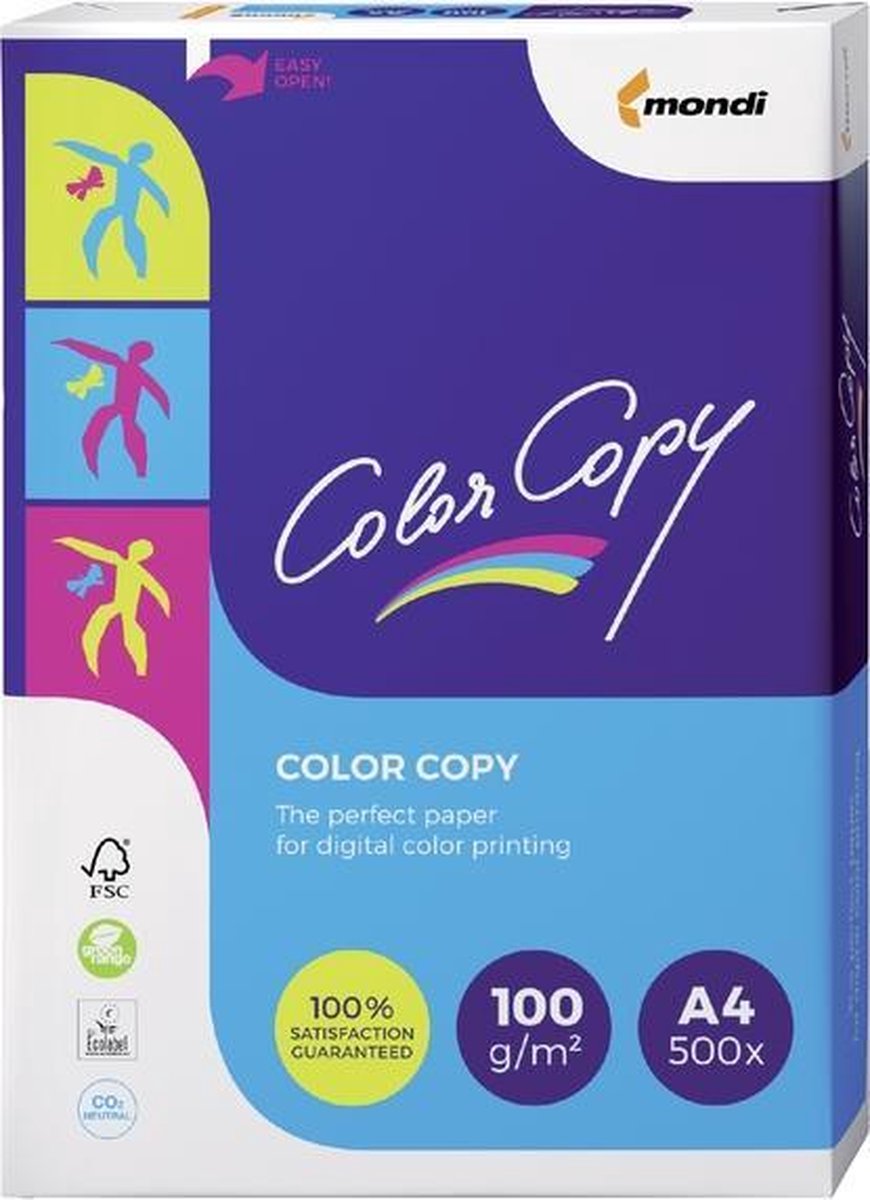 Laserpapier color copy a4 100gr wit | Pak a 500 vel | 5 stuks