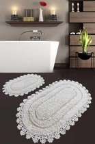 Livetti | Badkamermat | Badmat | 2 STK Set | Badkamermatset | %100 Katoen | Regnum | 60x100 - 50x60 | Ekru