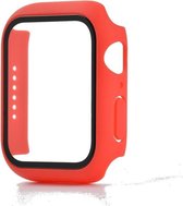Hoesje geschikt voor Apple Watch 38MM - Hardcase - Screenprotector - Kunststof - Rood