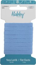 2 Stuks - Habby Elastiek 6 mm | Plat Gebreid Standaard Elastiek | Babyblauw | 5 meter | Hobby - Knutselen - Naai elastiek