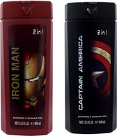 Iron man en Captain America Shampoo & Douchegel - Combinatieverpakking met de 2 karakters van Marvel