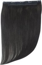 Remy Human Hair extensions Quad Weft straight 20 - zwart 1B#-
