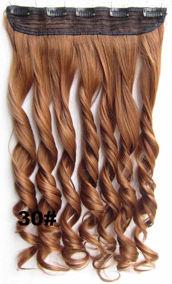 Clip in hair extensions 1 baan wavy rood - 30#