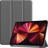 Hoesje Geschikt voor iPad Pro 2021 (11 inch) Hoes Case Tablet Hoesje Tri-fold - Hoes Geschikt voor iPad Pro 11 inch (2021) Hoesje Hard Cover Bookcase Hoes - Grijs