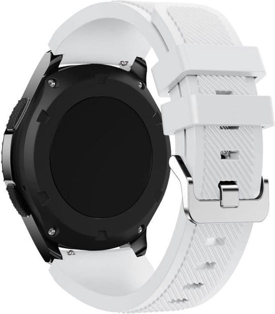 Siliconen bandje geschikt voor Samsung Galaxy Watch - 46mm - wit - Merkloos