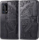 Huawei P40 Pro Hoesje - Mobigear - Butterfly Serie - Kunstlederen Bookcase - Zwart - Hoesje Geschikt Voor Huawei P40 Pro