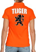 Tijger Holland supporter poloshirt - dames - oranje met leeuw - Nederland fan / EK / WK polo shirt / kleding L