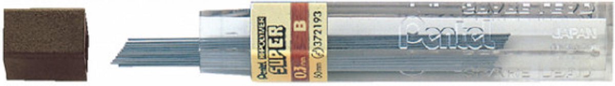 Potloodstift Pentel 0.3mm zwart per koker B