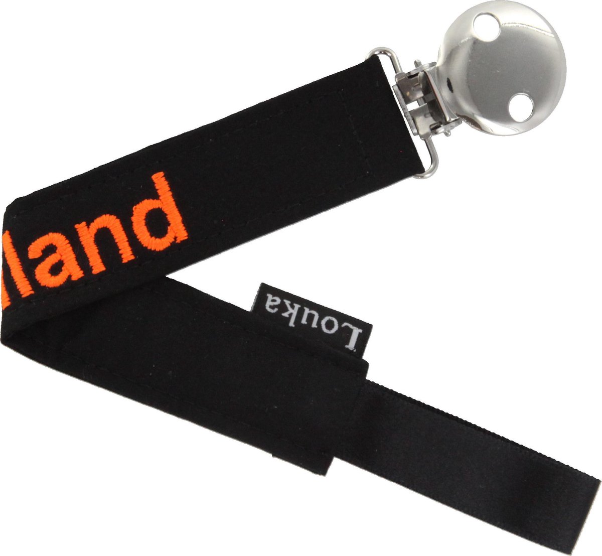 Goedkoopste Louka speenkoord Holland zwart -speenketting - katoen - EK - voetbal - oranje