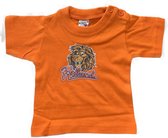 Baby T-shirt oranje met leeuw in kleur | EK Voetbal 2020 2021 | Nederlands elftal babyshirt | Nederland supporter | Holland souvenir | maat 92