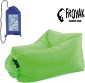 Froyak Airlounger - Lucht zitzak Groen inclusief Draagzak