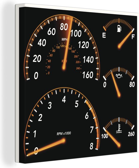 Foto: Canvas schilderij 160x120 cm wanddecoratie gedetailleerde autometers eps 10 bestand transparantie die wordt gebruikt voor markeerelementen muurdecoratie woonkamer slaapkamer decoratie kamer accessoires schilderijen