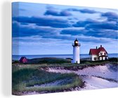 Beau ciel sur le phare et la plage sur le Cape Cod National Seashore Canvas 90x60 cm - Tirage photo sur toile (Décoration murale salon / chambre)