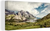 Canvas Schilderij Berggebied - 80x40 cm - Wanddecoratie
