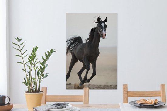 Canvas Schilderij Paarden - Arabier - Pastel - 60x90 cm - Wanddecoratie