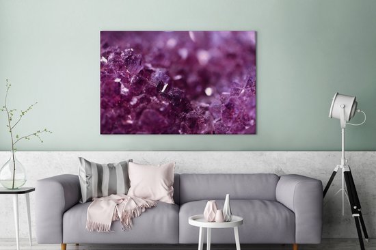 Tableau sur toile Gros plan d'une améthyste violette - 140x90 cm - Décoration murale