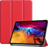 Hoes Geschikt voor iPad Pro 2021 (11 inch) Hoes Tri-fold Tablet Hoesje Case - Hoesje Geschikt voor iPad Pro 11 inch (2021) Hoesje Hardcover Bookcase - Rood