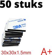 Dubbelzijdige Stickers 3M - 50 STUKS - Plakkers - Extra Sterk - Ophangen Poster en Foto - Knutselen - 30 x 30 x 1.5 mm - Plakkertjes - Klevers - Montage - DIY