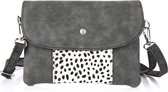 Yoonz - Crossbody Tas - Clutch - Ritssluiting - Verstelbaar En Afneembaar Hengsel - Afneembaar Polsbandje - Cheetah Print - Zwart / Wit