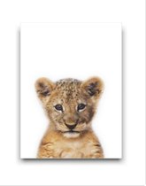 Schilderij Canvas Jungle Baby Tijger - Kinderkamer - Dieren Doek - Babykamer / Kinder Doek - Babyshower Cadeau - Muurdecoratie - 40x30cm - FramedCity