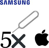 5x Simkaart Adapter - Pin - Simkaart pinnetje - Eject Key Tool - Samsung & iPhone - SIM verwijder tool