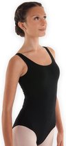 Dancer Dancewear® Balletpakje zwart | "Rondo" | voor meisje | Turnpakje | Balletpak | met brede schouderbandjes | Maat 140/146 – 12 jaar