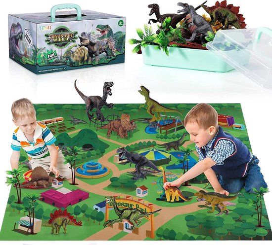 Dinolife® Dinosaurus speelgoedfiguur - XL Set - Inclusief activiteit  speelmat & bomen... | bol.com