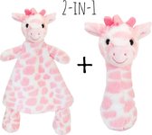 Baby Knuffel - Knuffel Giraffe - Baby Rammelaar - Rammelaar Giraffe - Baby Knuffeldoekje - Baby Shower - Cadeau Jongen - Cadeau Meisje - Cadeau Baby - Kraamcadeau