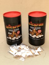 Quickfire aanmaakzakjes per 2 kokers a 100 stuks
