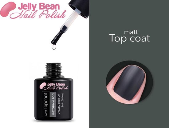 Jelly Bean Nail Polish Gel Nagellak - Matte top coat - Matt top coat - UV Nagellak 8ml Jelly Bean Nail Polish Gel Nagellak - Matte top coat - Matt top coat - UV Nagellak 8ml