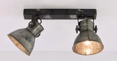 Light & Living Elay Wandlamp/plafondlamp - Vintage Zilver/Hout - 43x18x24cm