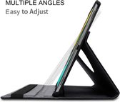HB Hoes Geschikt voor Samsung Galaxy Tab A7 Lite 8.7 inch Zwart & Glazen Screenprotector - Draaibare Tablet Case met Standaard