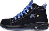 HKS Magic 1 M S1 dames werkschoenen - sneaker - veiligheidsschoenen - safety shoes - stalen neus - hoog model - lichtgewicht - Vegan - zwart/blauw - maat 36