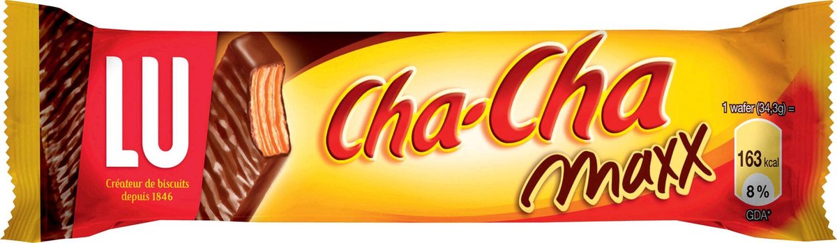 Gaufrette au chocolat Lu Cha Cha Maxx 36 x 34,3g