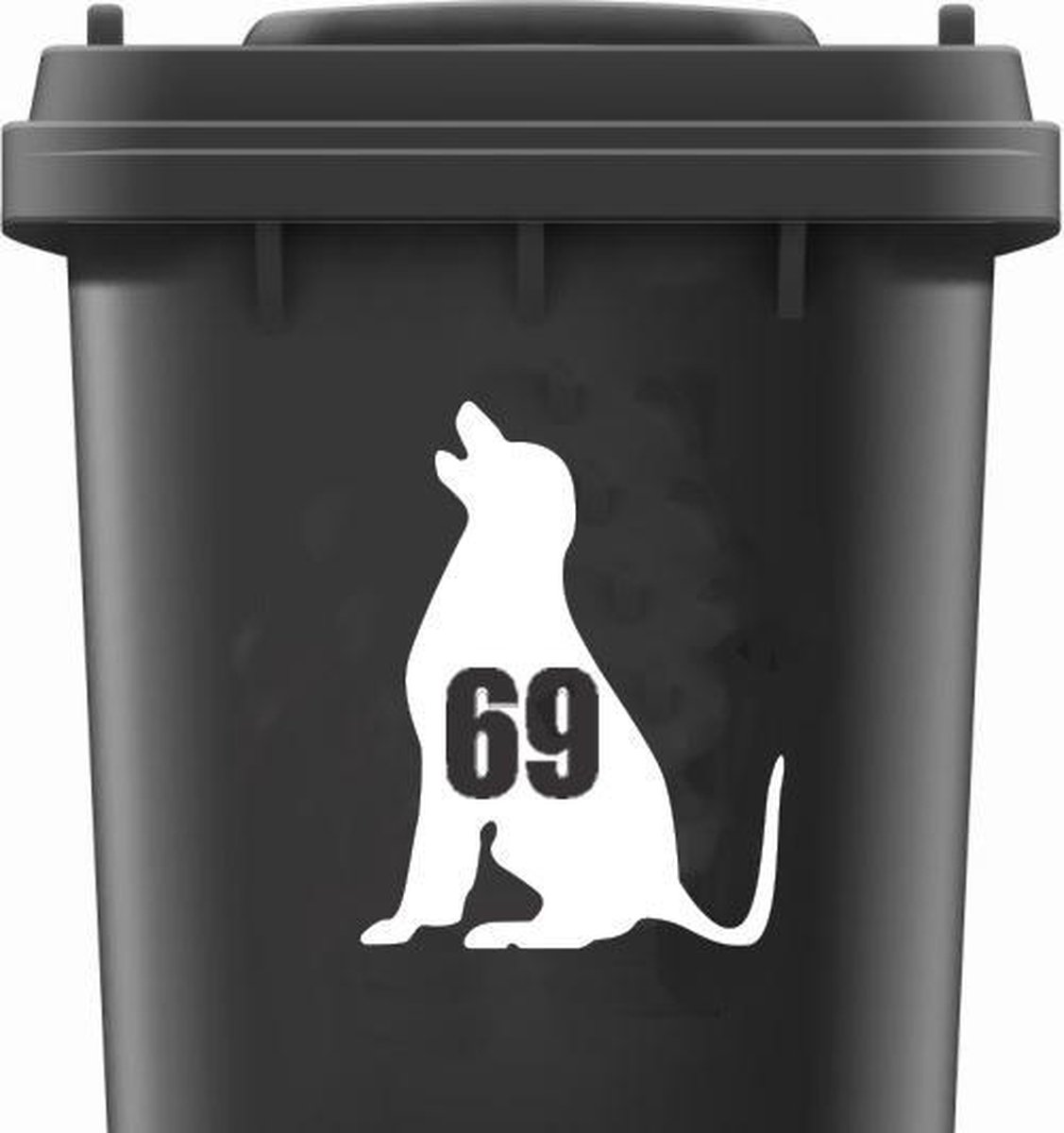 Kliko / Container stickers huisnummer WIT | HOND Labrador Kliko sticker | Weersbestendige stickers voor op Kliko / Container | Sticker met jouw huisnummer gepersonaliseerd