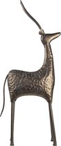Clayre & Eef Decoratie Beeld Antilope 41*41*102 cm Koperkleurig Metaal Decoratief Figuur Decoratieve Accessoires Woonaccessoires