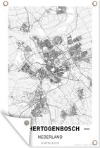 Tuindecoratie Stadskaart 's-Hertogenbosch - 40x60 cm - Tuinposter - Plattegrond - Tuindoek - Buitenposter